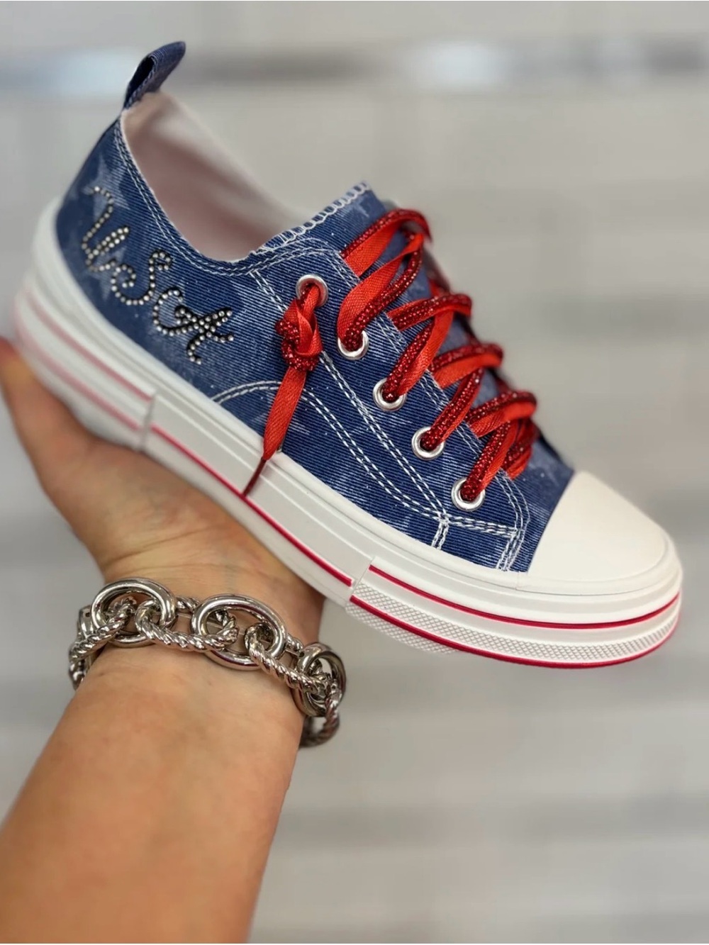 Very G Denim USA Sneakers size 7.5 Worn Once! - Picture 2 of 6